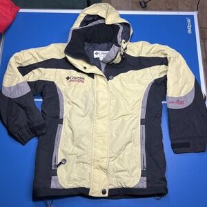 Columbia Challenge Series Ski Jacket Coat Women's Size S Yellow Black Insulated